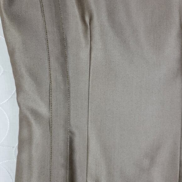 Calvin Klein Dress 8 Taupe Metallic Sleeveless Sheath Lined Career Tailored NEW - Picture 11 of 12